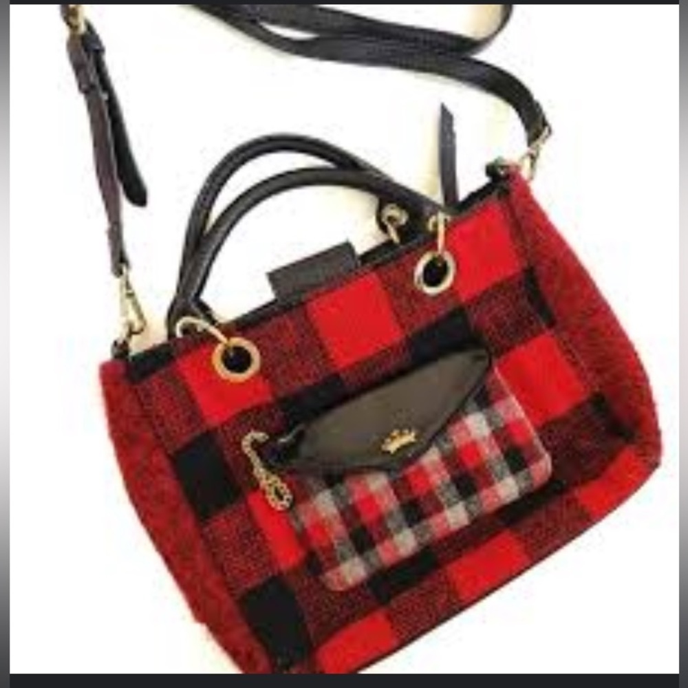 JUICY COUTURE CHRISTMAS BUFFALO  CHECK PLAID PURSE